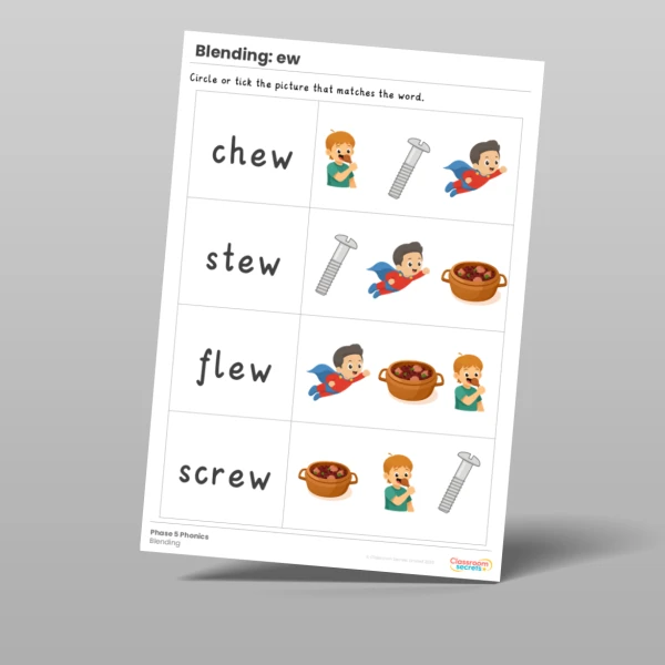 An image of the Phonics Blending Activities: ew Resource