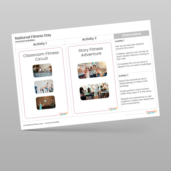 An image of the National Fitness Day Practical Activities Resource