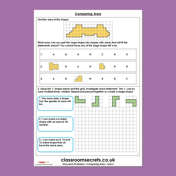 An image of the Compare Areas Discussion Problem Resource