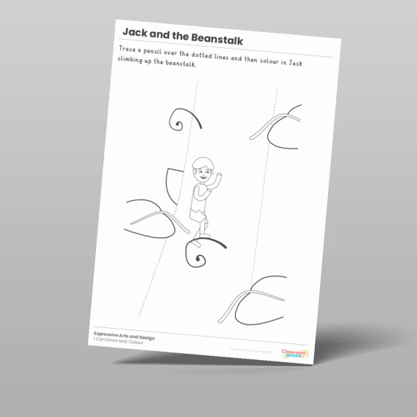 An image of the Jack and the Beanstalk I Can Draw and Colour Resource
