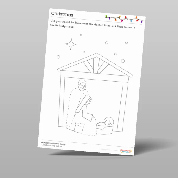 An image of the Christmas I Can Draw and Colour Resource