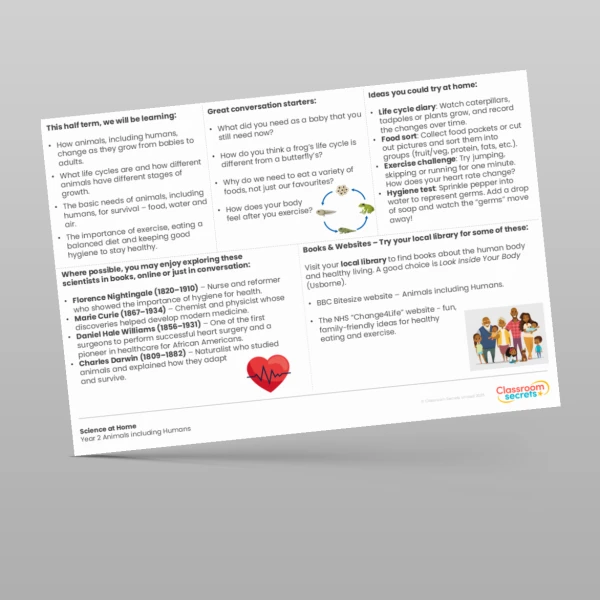 An image of the Animals including Humans Science at Home Resource