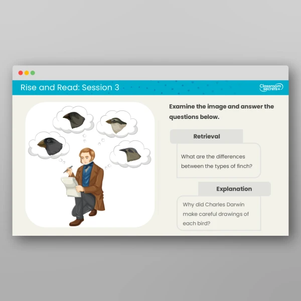 An image of the Rise and Read Charles Darwin Resource