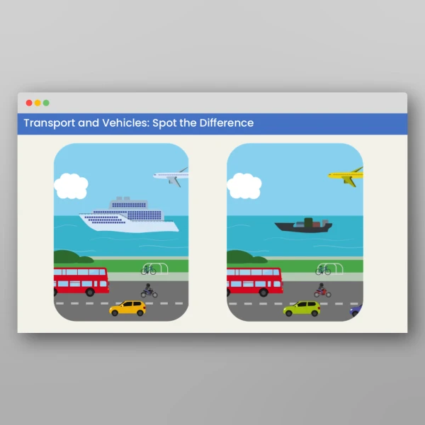 An image of the Transport and Vehicles Visual Discrimination Activities Resource