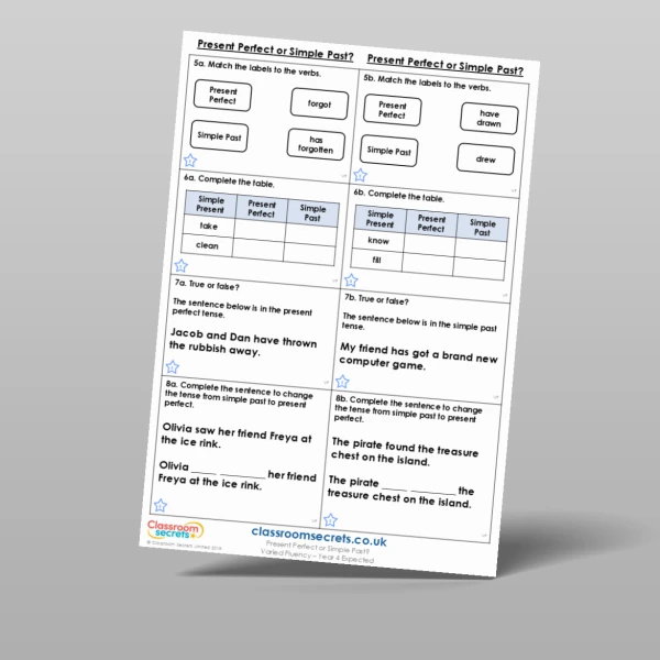 An image of the Present Perfect or Simple Past? Varied Fluency Resource