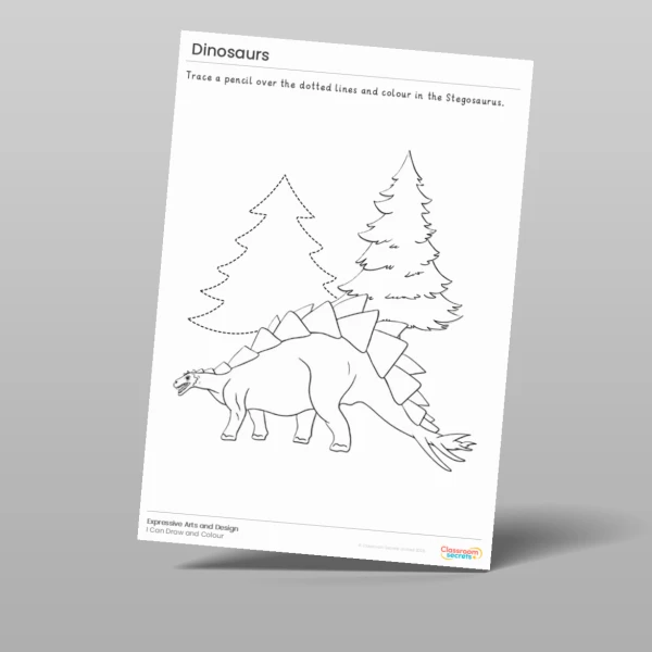 An image of the Dinosaurs I Can Draw and Colour Resource