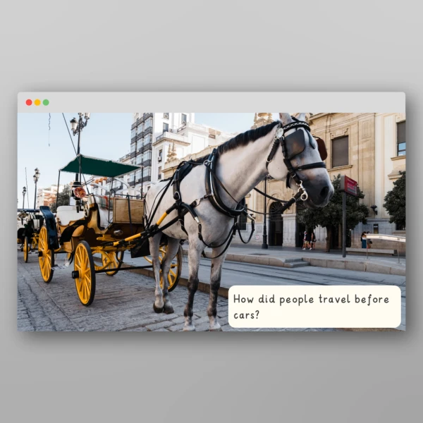 An image of the Transport and Vehicles I Wonder Discussion Prompts Resource
