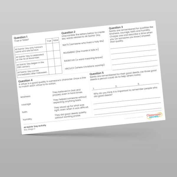 An image of the All Saints' Day Activity Resource