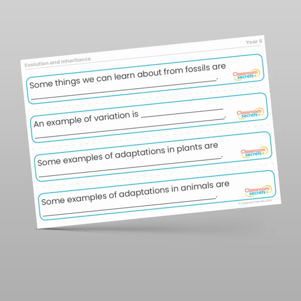 An image of the Evolution and Inheritance Stem Sentences Resource