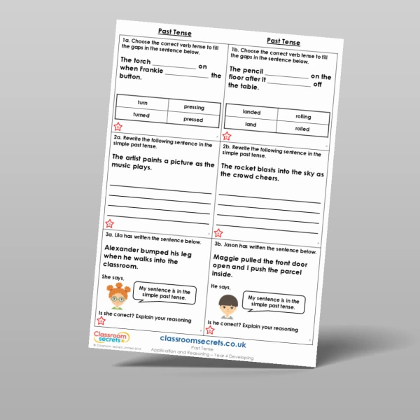 An image of the Past Tense Application and Reasoning Resource