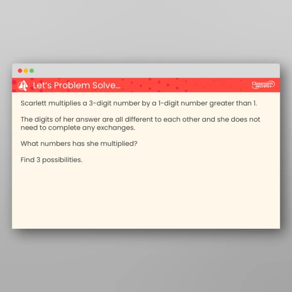 An image of the Multiply a 3-Digit Number by a 1-Digit Number Teaching PPT Resource