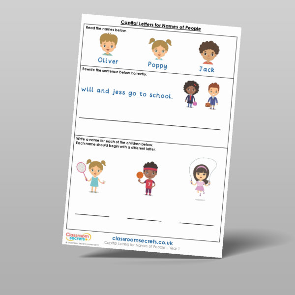 Year 1 Capital Letters For Names Of People Mixed Activity Resource ...
