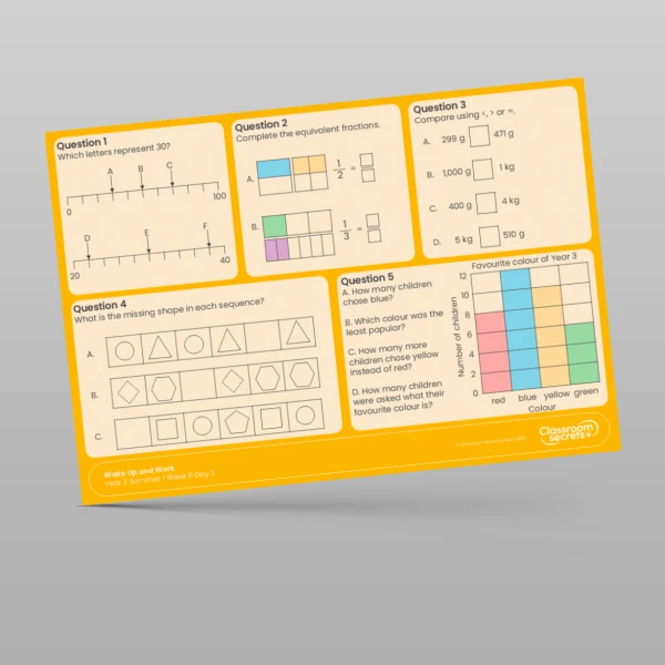 An image of the Summer 1 Week 6 Wake Up and Work Resource