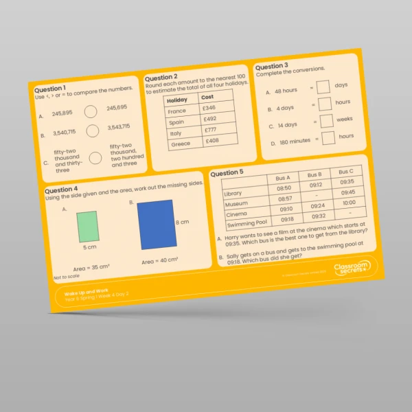 An image of the Spring 1 Week 4 Wake Up and Work Resource