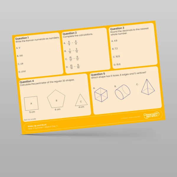 An image of the Summer 1 Week 6 Wake Up and Work Resource