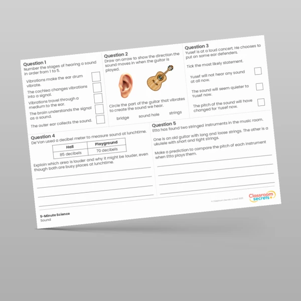 An image of the Sound 5-Minute Science Resource