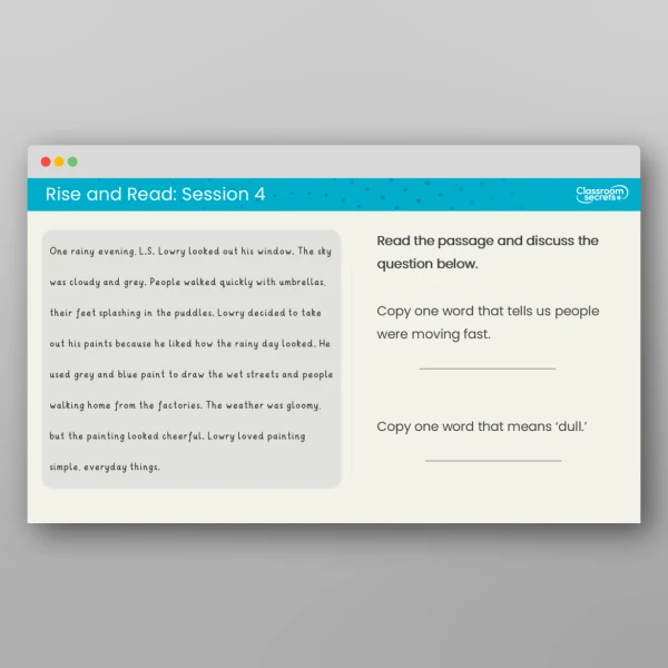 An image of the Rise and Read L. S. Lowry Resource