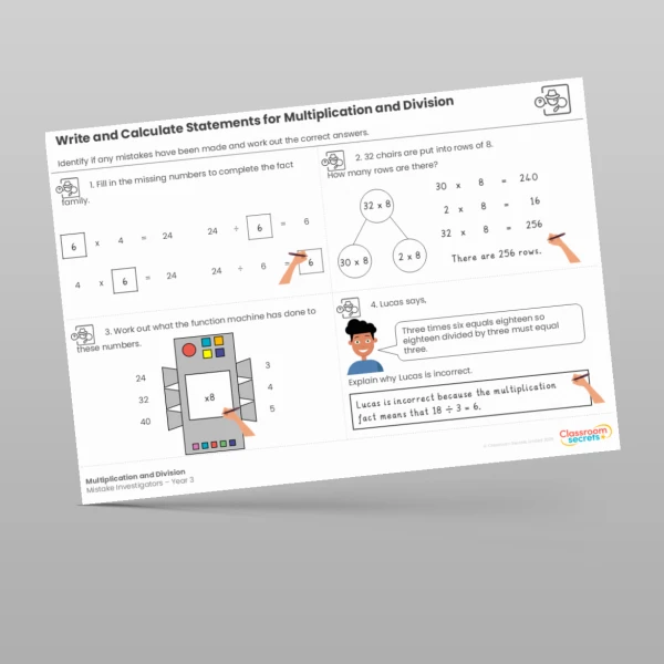 An image of the Multiplication and Division Mistake Investigators Resource