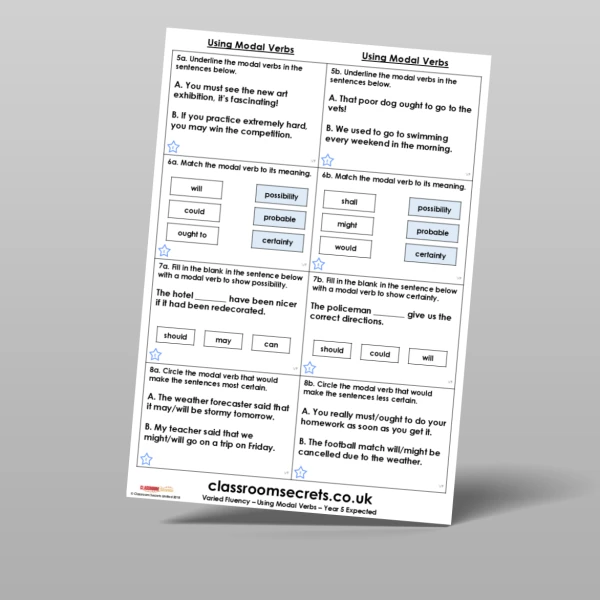 An image of the Using Modal Verbs Varied Fluency Resource