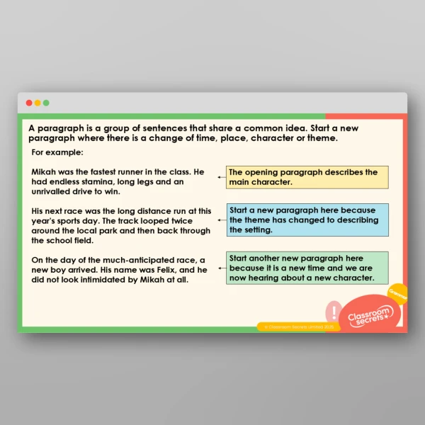 An image of the Consolidating Redrafting - Paragraphs Teaching PPT Resource