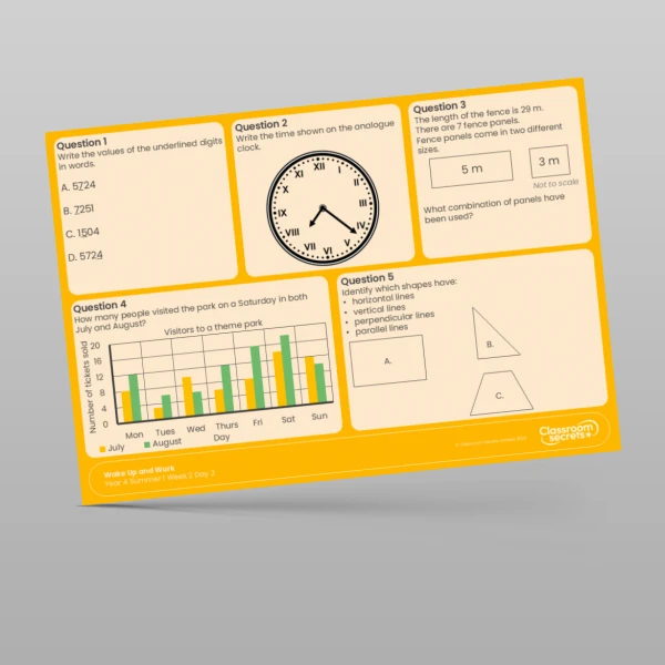 An image of the Summer 1 Week 2 Wake Up and Work Resource