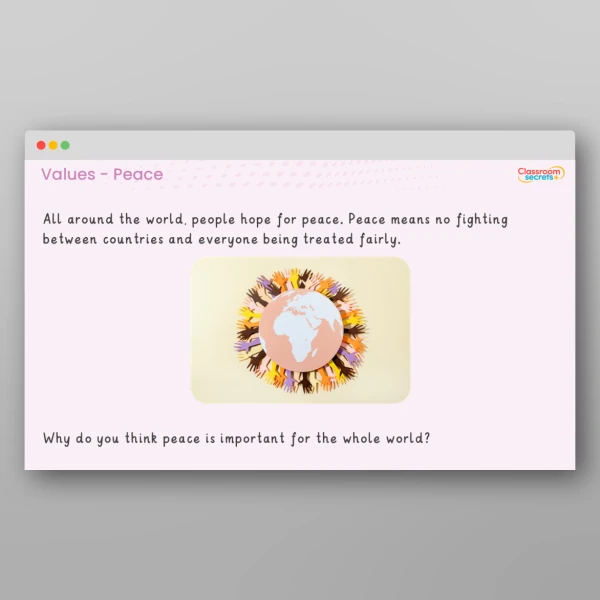 An image of the Values Resource - Peace Resource