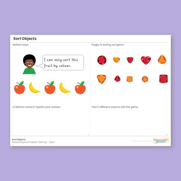 An image of the Free Sort Objects Reasoning and Problem Solving Resource