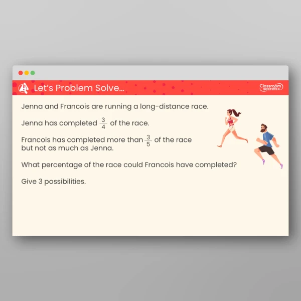 An image of the Percentages as Fractions Teaching PPT Resource