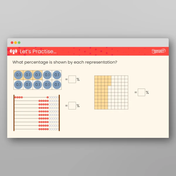An image of the Year 5 Percentages as Decimals Teaching PPT Resource