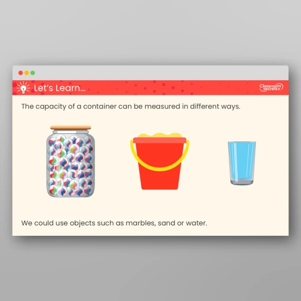 An image of the Measure Capacity Teaching PPT Resource
