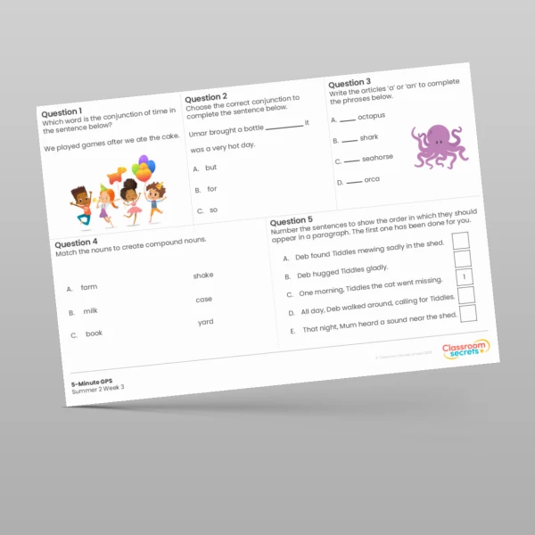 An image of the 5-Minute GPS Summer 2 Week 3 Resource