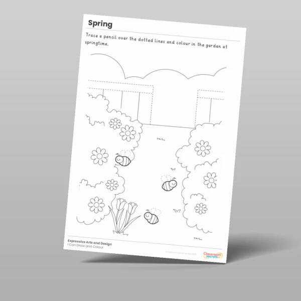 An image of the Spring I Can Draw and Colour Worksheet Resource