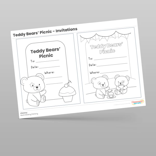 An image of the Teddy Bears' Picnic Invitations Resource