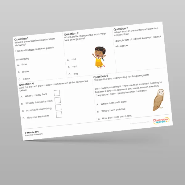 An image of the 5-Minute GPS Summer 1 Week 6 Resource