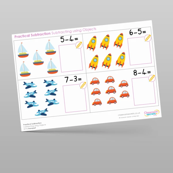 An image of the Subtracting using Objects Learning Activity Resource