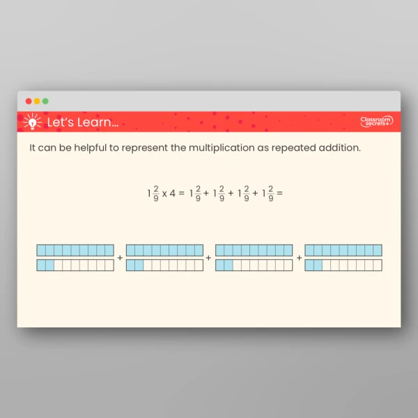 An image of the Multiply a Mixed Number by an Integer Teaching PPT Resource
