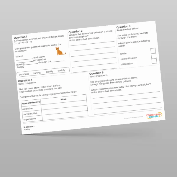 An image of the 5-Minute Poetry Resource