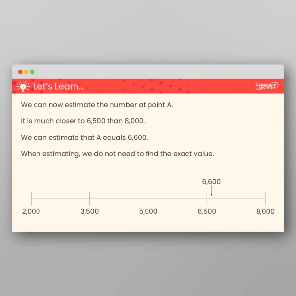 An image of the Estimate on a Number Line to 10,000 Teaching PPT Resource
