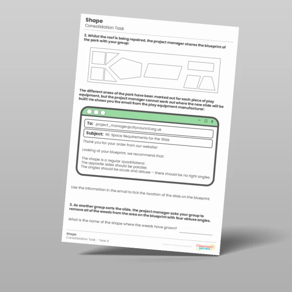 An image of the Shape Consolidation Task Resource