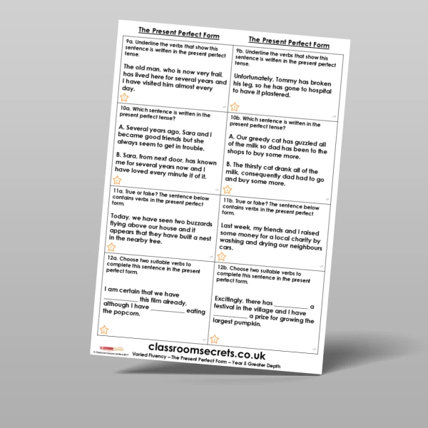 An image of the The Present Perfect Form Varied Fluency Resource