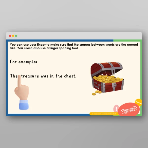 An image of the Spacing Letters and Words Teaching PPT Resource