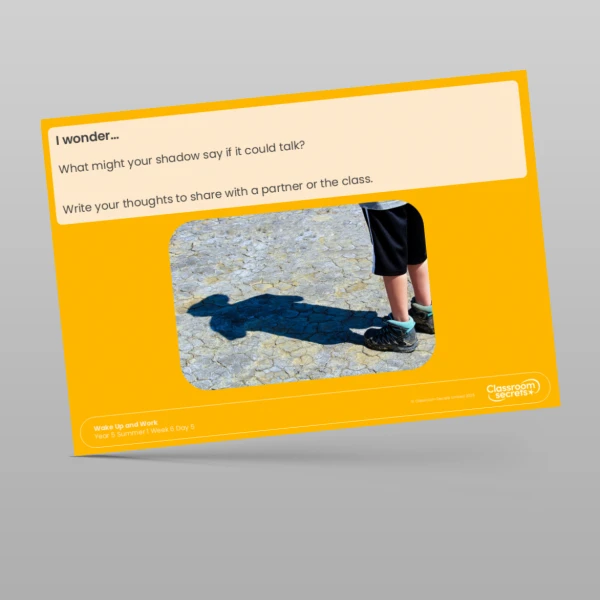 An image of the Summer 1 Week 6 Wake Up and Work Resource