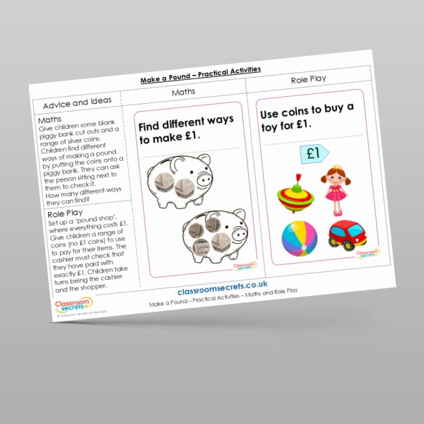 An image of the Make a Pound Practical Activities Resource