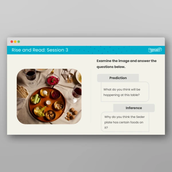 An image of the Rise and Read Passover Resource