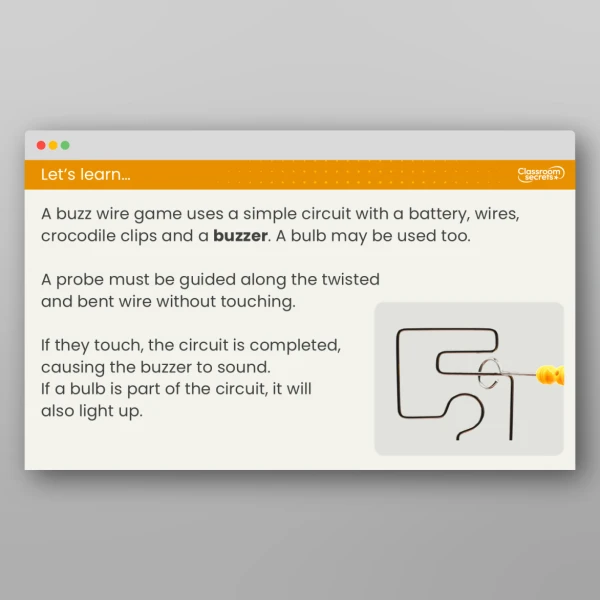 An image of the Lesson 4: How Can I Create an Electrical Buzz Wire Game? Resource