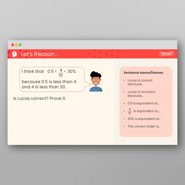 An image of the Equivalent Fractions, Decimals and Percentages Teaching PPT Resource