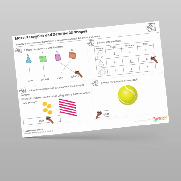 An image of the Properties of Shape Mistake Investigators Resource