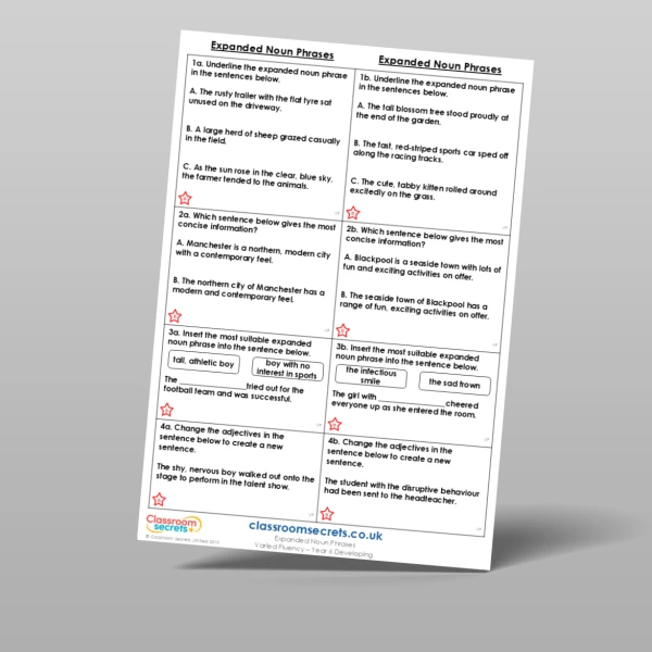 An image of the Expanded Noun Phrases Varied Fluency Resource