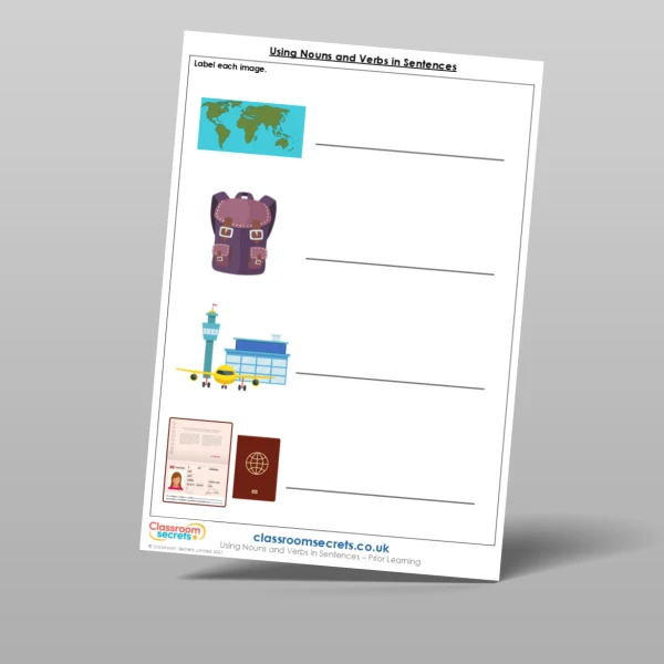 An image of the Using Nouns and Verbs in Sentences Prior Learning Resource