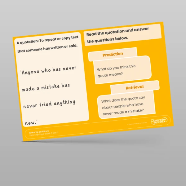 An image of the Spring 2 Week 3 Wake Up and Work Resource